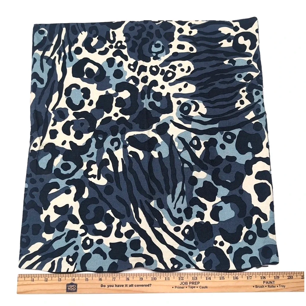 Ikea Kaphyacint Cotton Pillow Cover Indigo Navy Blue White Square No‎ Insert